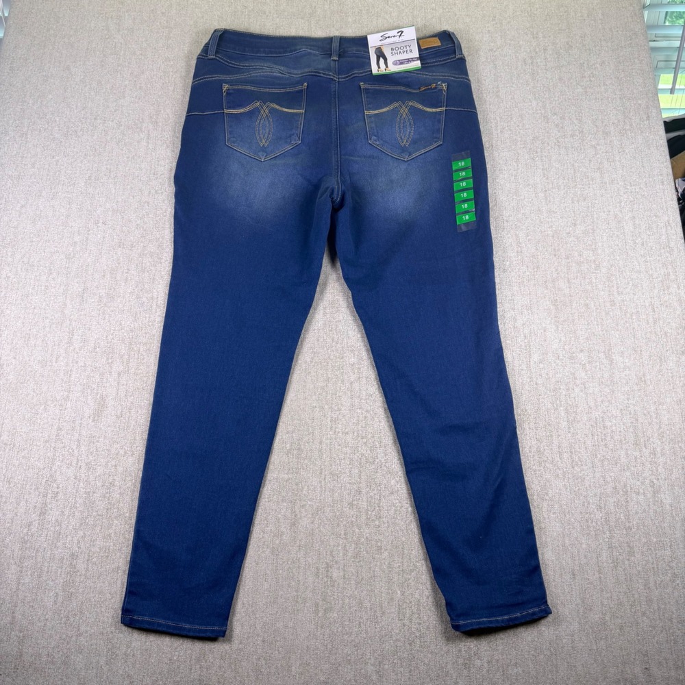 NWT Seven7 Booty Shaper High Rise Legging Womens 18 Blue Denim Jeggings MY1820DE